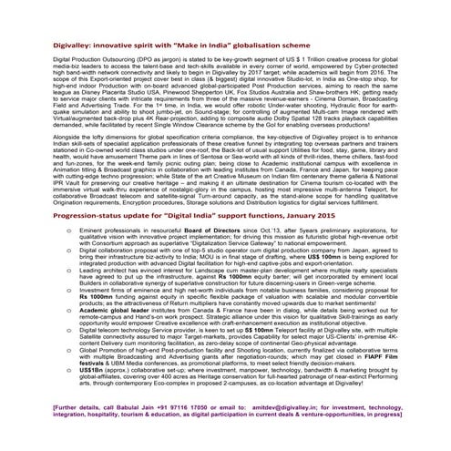 Digivalley Project Update - Jan. '15 