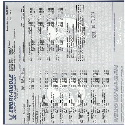 ERAU Transcripts | PDF