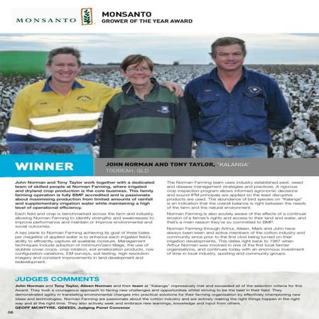 Norman Farming Only, Awards Booklet