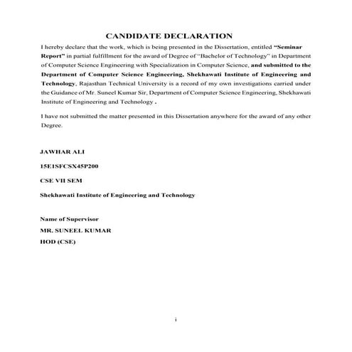 3 Candidate Declaration