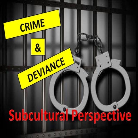 Crime and Deviance - Subcultural Approach