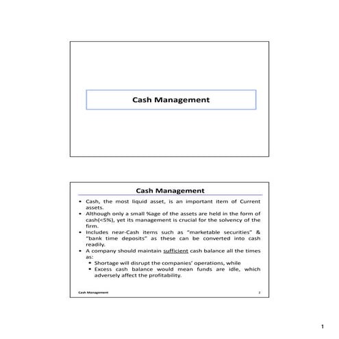 3 cash management