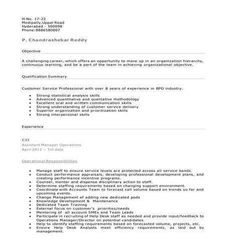 Chandrashekar - Resume