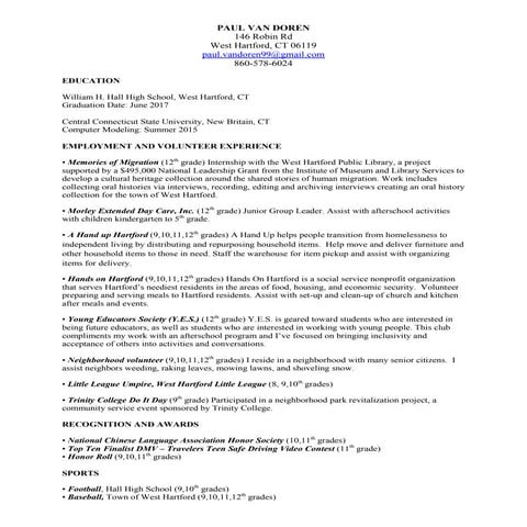 ResumeVanDorenPaul