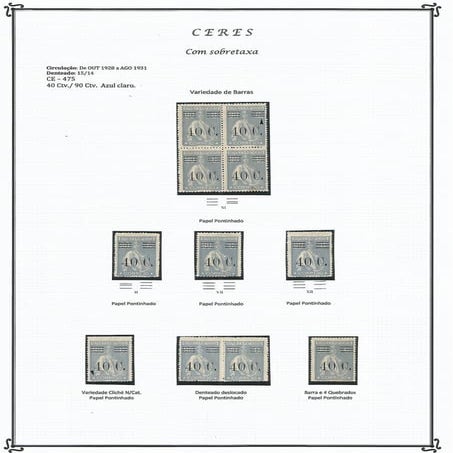 3 - Ceres com sobretaxa, variedade de barras e cliché
