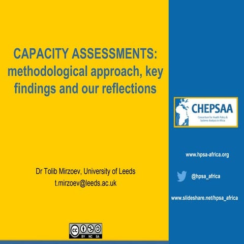 CHEPSAA final networking meeting: capacity assessments