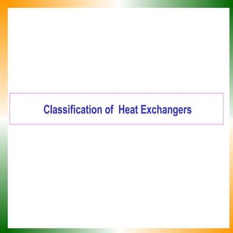 Classification and Types of Heat Exchangers