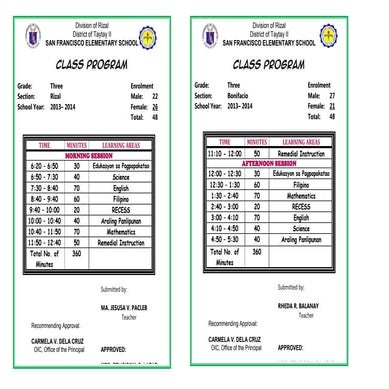 3 class program 2013 2014 