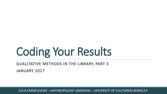 Coding Your Results