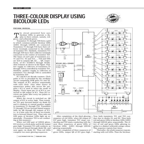 3 colour display using bicolour le ds