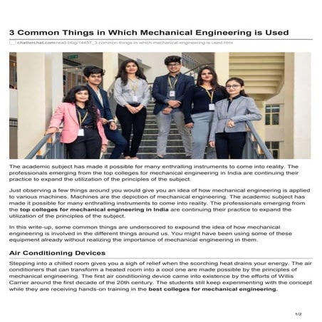 3 Common Things in Which Mechanical Engineering is Used