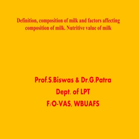 Composition of milk | PPTX