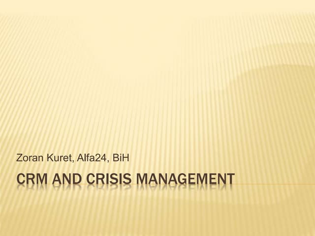 3 crm and crisis