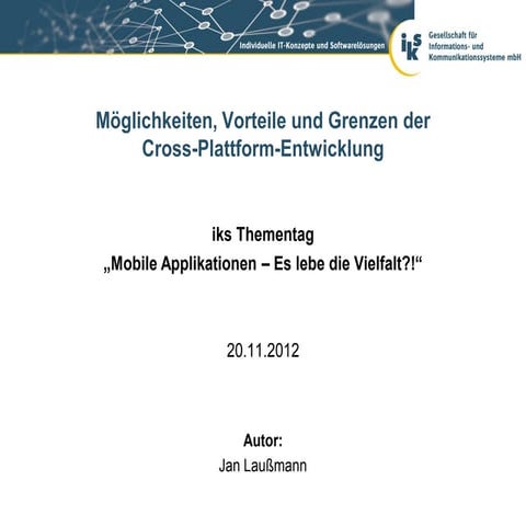 Mobile Applikationen: Cross-Plattform-Entwicklung
