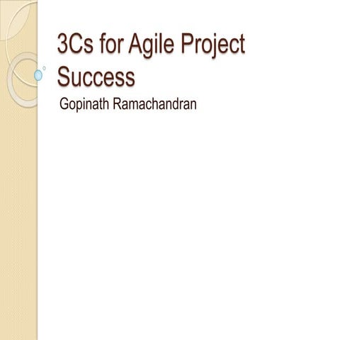 3Cs for Agile Project Success