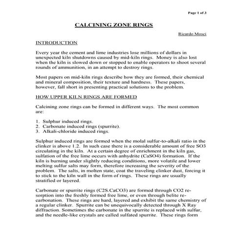 Calcining Zone Rings | PDF