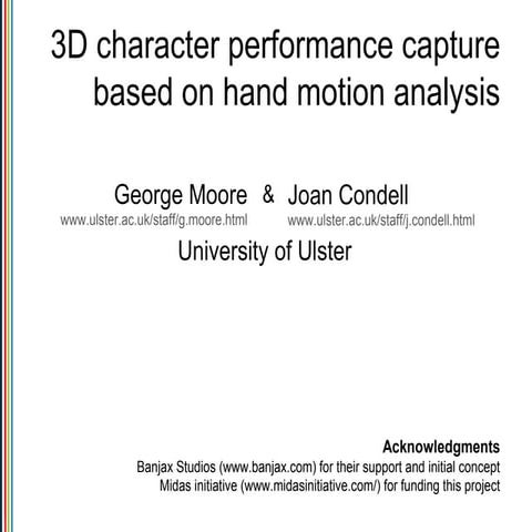 3D character performance capture based on hand motion analysis