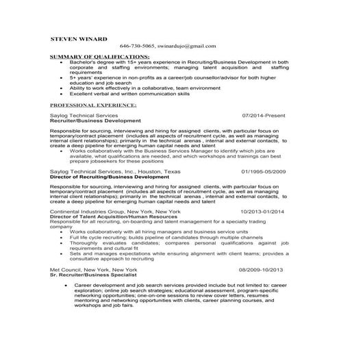 steven winard resume 2015 x