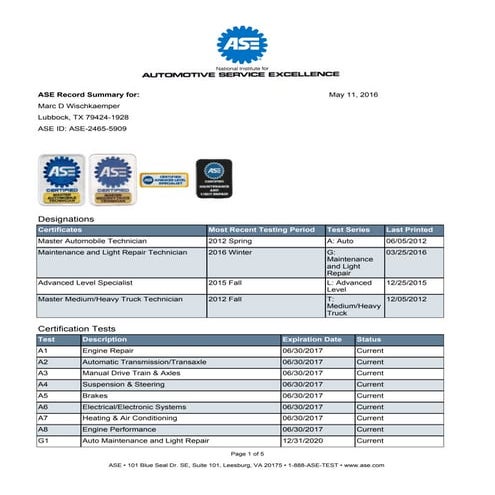 ASE status | PDF