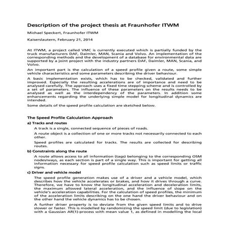 Description of the project thesis at Fraunhofer ITWM
