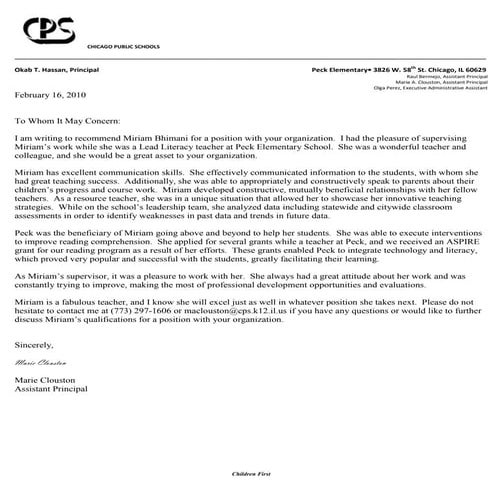 Letter of Rec 2 | PDF