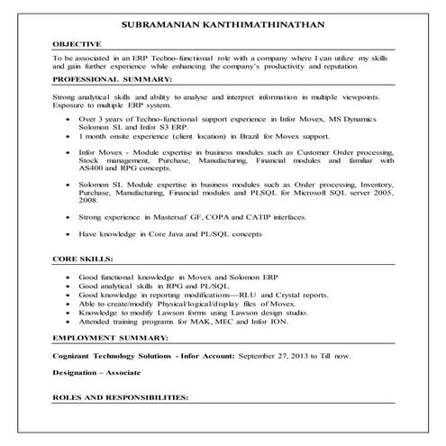 Subramanian Resume