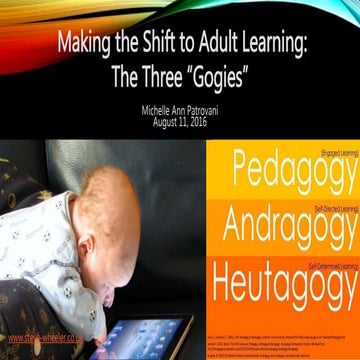 Making the Shift to Adult Learning The Three Gogies 081116