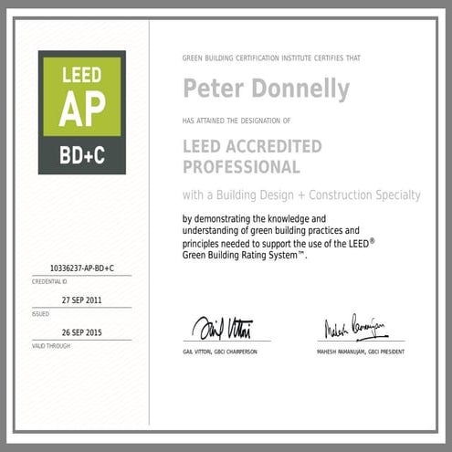 LEED AP-Building Design + Construction