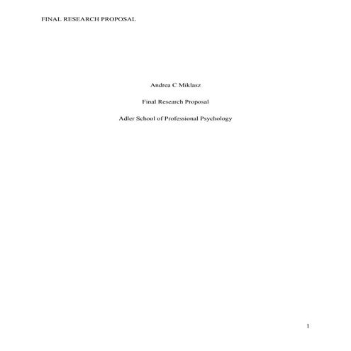 Research proposal first draft | DOCX