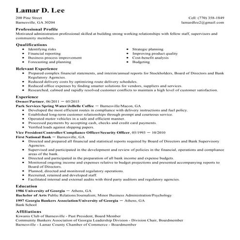 Lamar Lee Resume 051815