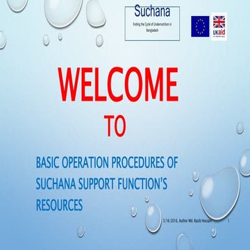 Basic operation process of suchana support function's resources
