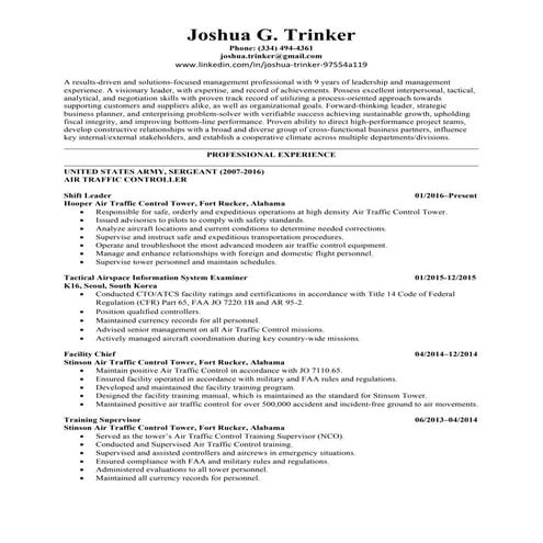 Trinker Resume