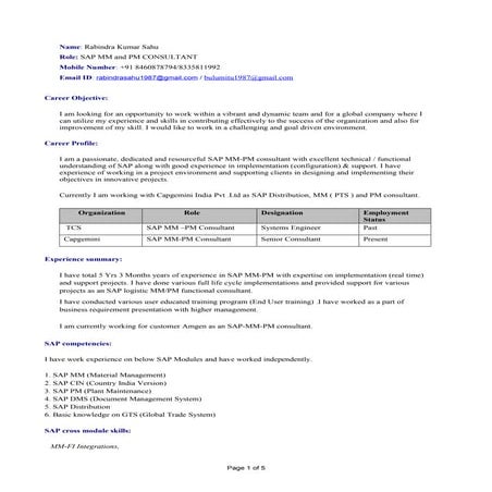Resume Of_Rabindra Kumar Sahu_SAP MM_PM_AS on 07.03.2016