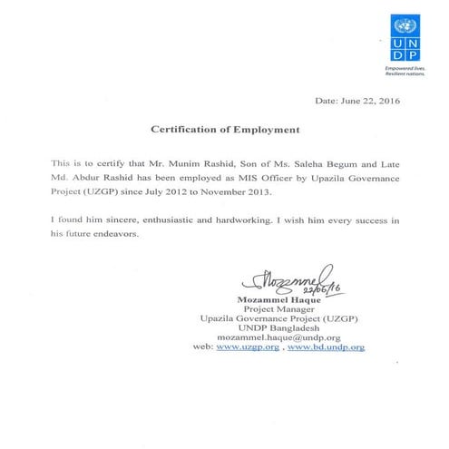 IMF Certificate | PDF