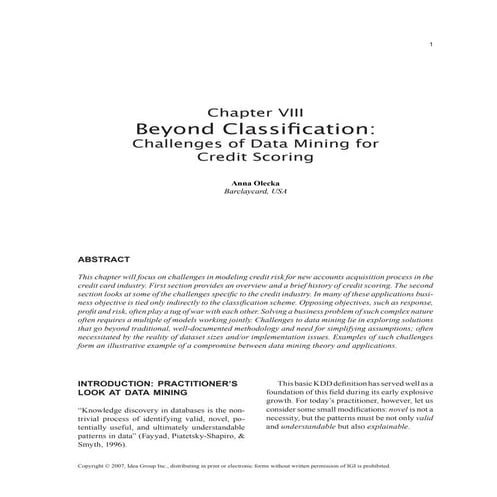 Chapter8 - Beyond Classification