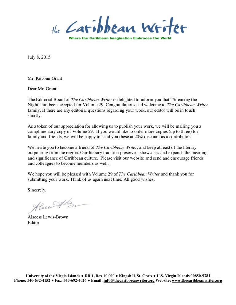 acceptance letter grant accepted for value cover letter