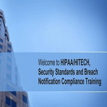 Welcome to HIPAA Training