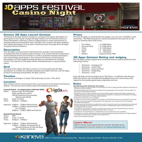 Kaneva 3D App Festival Casino Night