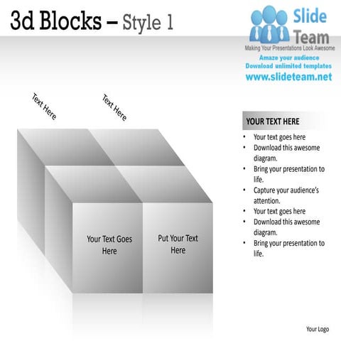 3d blocks style 1 powerpoint presentation slides ppt templates