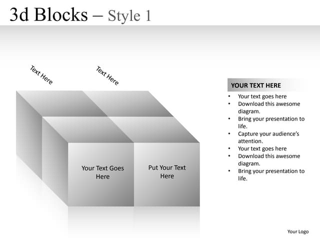 3d blocks style 1 powerpoint presentation templates