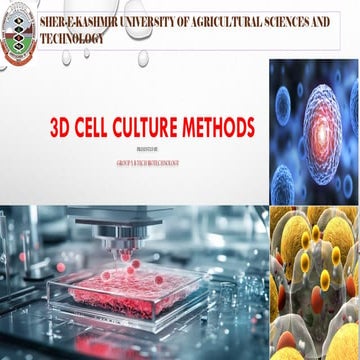 3D cell cultures | PPTX