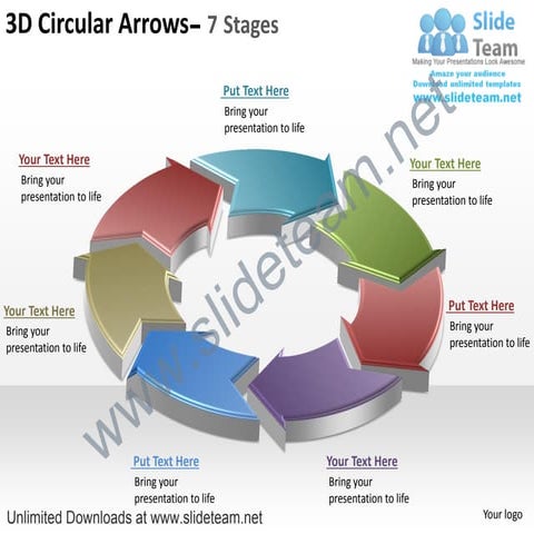 3d circular arrows 7 stages ppt slides diagrams templates | PDF