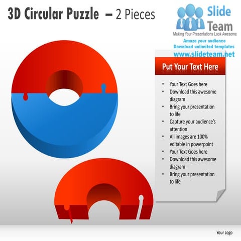 3d circular puzzle with pieces powerpoint presentation slides ppt templates