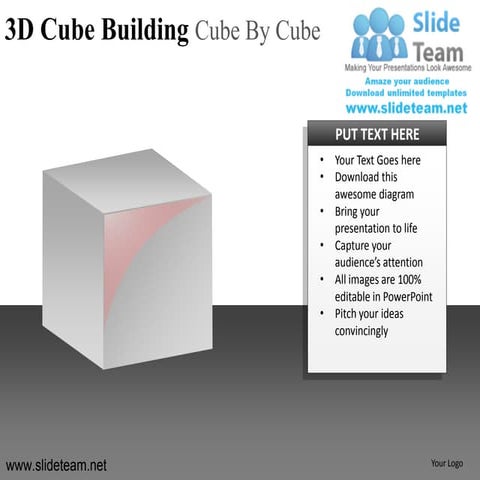 3d cube building cube by cube powerpoint ppt templates.