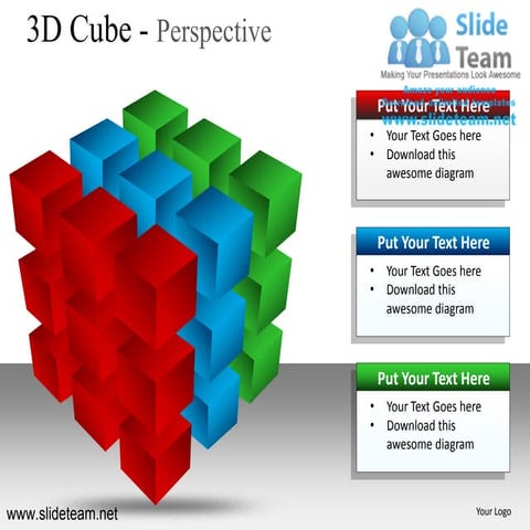 3d cube perspective powerpoint ppt templates.