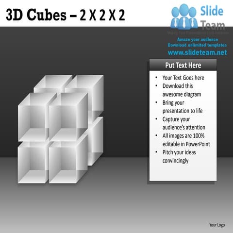 3d cubes 2x2x2 powerpoint presentation slides db ppt templates