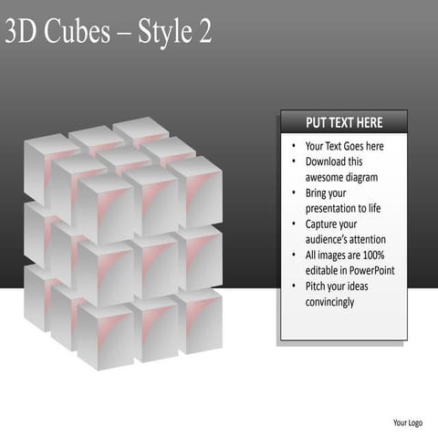 3d cubes broken style 2 powerpoint presentation templates