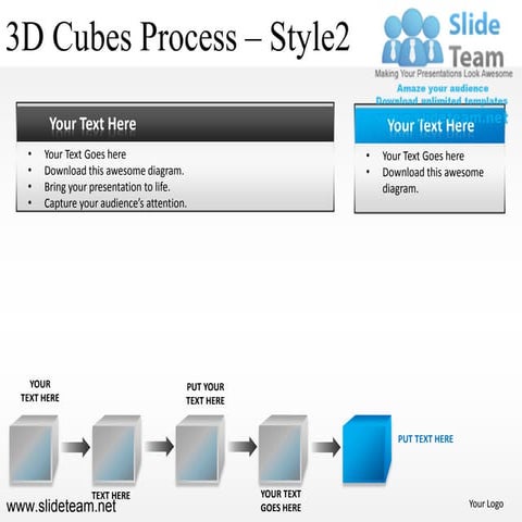 3d cubes building blocks stacked strategy design 2 powerpoint ppt slides.