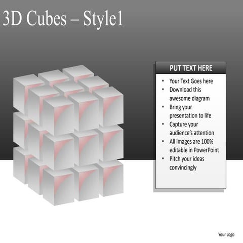 3d cubes style 1 powerpoint presentation templates