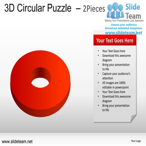 3d cycle circular round jigsaw maze piece puzzle 2 pieces powerpoint presenta...